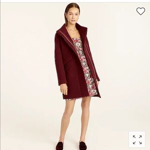 J Crew Cocoon Coat Fire Red Size 4